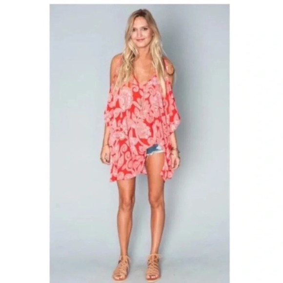 Show Me Your Mumu Red Peta Boo Tunic Top Mini Dress - Picture 2 of 6